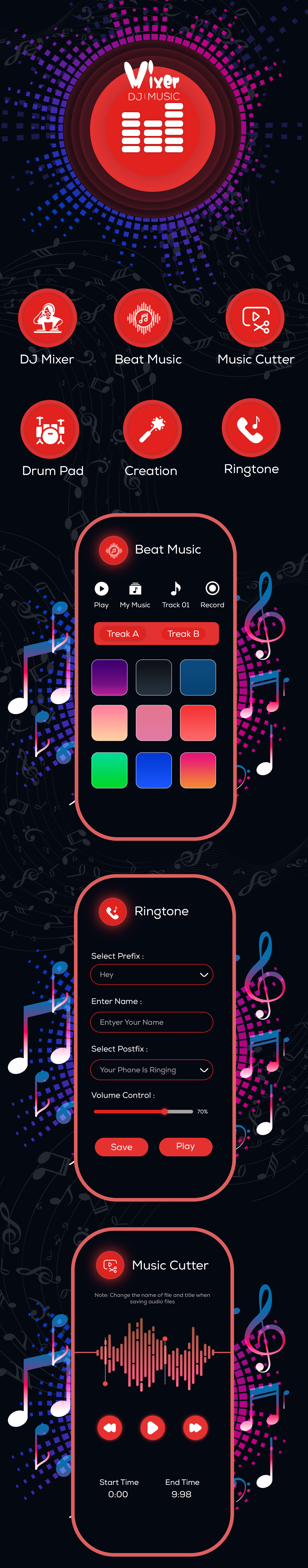 DJ Music Mixer App - DJ Remix Pro - 3D DJ Music Mixer - DJ Mixer Studio - Virtual DJ Mixer